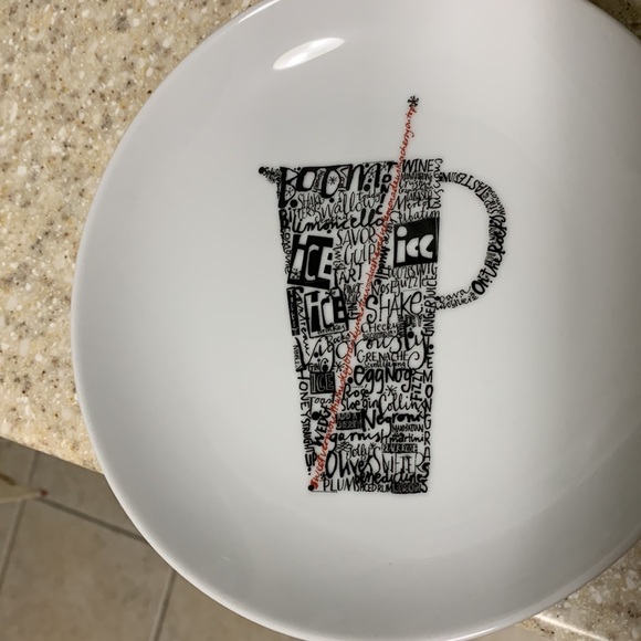 Crate and Barrel drink themed dessert plates. Set of 4. No chips or cracks. - Picture 3 of 5